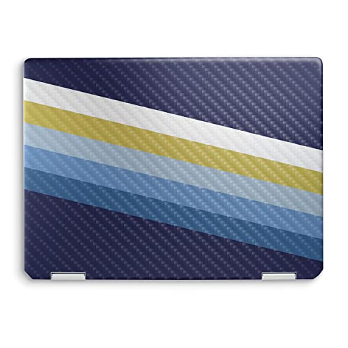 Image of MightySkins Carbon Fiber Skin Compatible with HP Spectre x360 14 inch (2022) Full Wrap Kit - Cool Stripes | Protective, Durable Textured Carbon Fiber Finish | Easy to Apply | Made in The USA