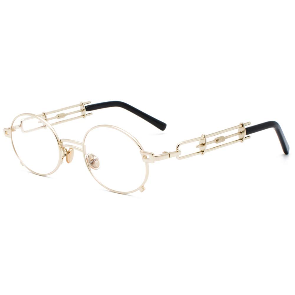 Oval Eyeglasses Men Retro Steampunk Metal Round Glasses Frame Women Fashionable