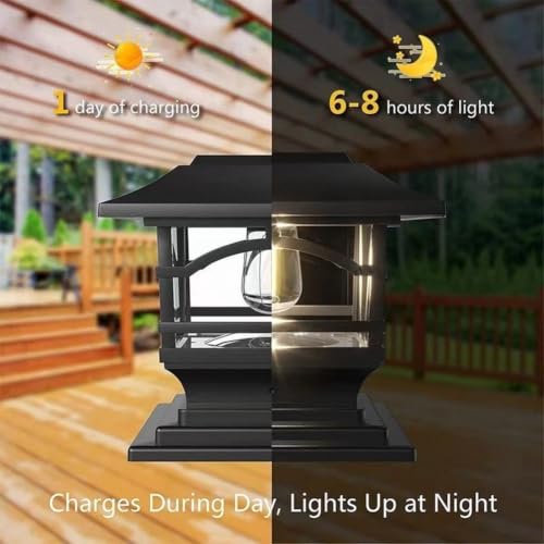 Luces solares para poste de ABS resistente con acabado elegante para diseño de jardín 4