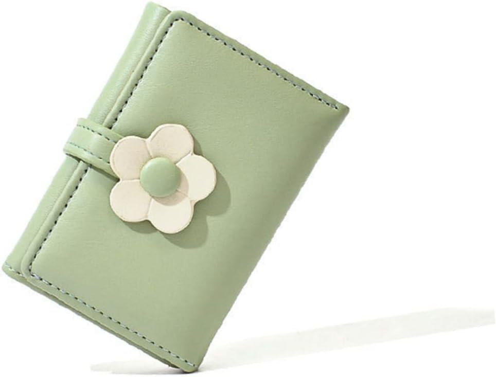 Girls Wallet Simple Flower PU Leather Folding Student Purse
