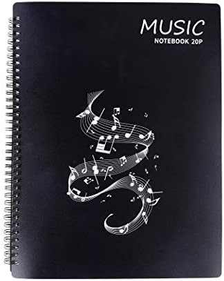 Music Sheet Folder Song File Clef Paper Storage Documents Holder Bag, Blank Plastic Concert Choral Folder A4 20 Pages/ 40 Pockets for Musicians and Band, Writable and 180-degree Spiral-Bound