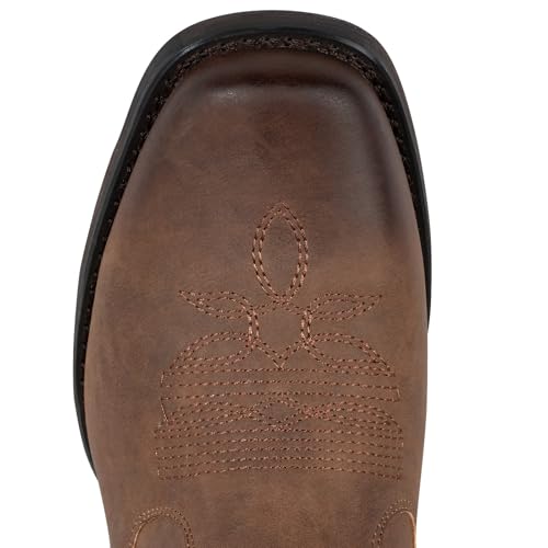 J's.o.l.e Ankle Cowboy Boots for Men Square Toe Western Boot Classic Casual Mens Chelsea Boot Brown4