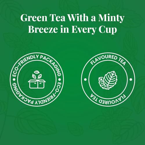 Image of Twinings Green Tea & Mint, 25 Tea Bags| Pack of 1| Perfectly Balanced & Refreshing Taste| Light, Soothing Flavour| Low Calorie| Handpicked Green Tea Leaves| Enjoy as Hot or Iced Tea