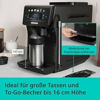 Siemens Kaffeevollautomat EQ600 iAroma, 6 Getränke, Doppeltassenfunktion, XL-Getränke bis zu 480ml, Kannenfunktion, entnehmbare Brüheinheit, einfache Reinigung, Keramikmahlwerk, Schwarz, TP601E09 – Ansicht 8