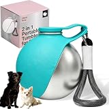 Botella de agua portátil para perros, de acero inoxidable plegable, silicona y acero inoxidable, taza de agua para mascotas para viajes, 285 ml, gran capacidad para perros, gatos, paseos al aire libre