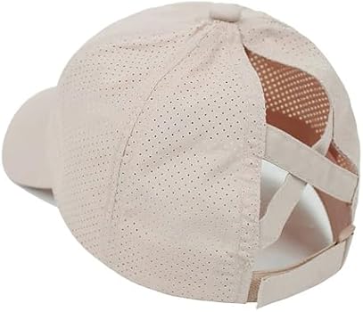 YAMEE Ponytail Baseball Cap For Women - Mesh Quick-Dry, Criss Cross Back, Adjustable One Size (White) - View #6