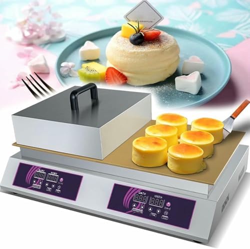 Commercial Electric Pancake Maker - Adjustable 60-240°C Temp Control for Fluffy Souffle Pancakes - Perfect for Restaurants, Bakeries & Dessert Shops