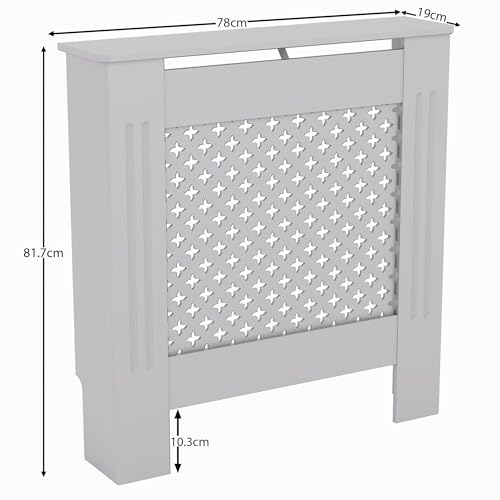 Miniatura 3 de Vida Designs Oxford Cubierta De Radiador Blanco - Pequeño - Patrón Cruzado Tradicional Para Mejor Circulación Del Calor - H82xw78xd19cm - Mdf Pintado Para Salón Y Pasillo