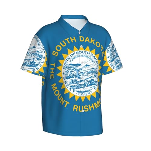 Chemise hawaïenne drapeau Dakota du Sud EdWal pour homme