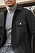 COOFANDY Men's Polar Fleece Shacket Long Sleeve Casual Button Down Shirt Jacket with Pockets,Black,XL