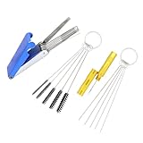 EKUWU Carburetor Cleaning Kit, Torch Tip Cleaner, 13 Clean Line Set + 5 Cleaning Needles + 5 Nylon Brushes + 1 Sharp Pick Needle, for Motorcycle ATV Lawn Equipment Carb Welding Stove Spray Gun
