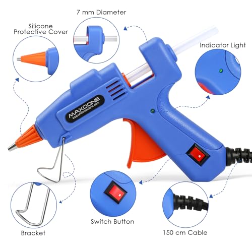 Hot Glue Gun 50W, Mini Glue Gun Fireproof Upgraded Version with 30pcs Glue Sticks 7 mm, Hot Glue Gun Fast Heating for DIY Craft Projects and Home Quick Repairs - Image 8
