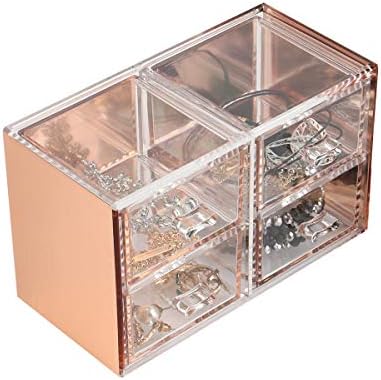Moosy Life ML12 Jewelry Drawer Organiser Rose Gold Fit for Jewelry Makeup (4 Drawer)