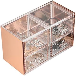 Moosy Life ML12 Jewelry Drawer Organiser Rose Gold Fit for Jewelry Makeup (4 Drawer)