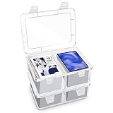 300+ Card Case Holder,Trading Card Storage Box Organizer Compatible with C.A.H/MTG/PM TCG,Clear Plas