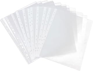 Ciieeo Pastas De Plástico 100 Peças Protetores De Folha Transparente Fichário Bolso Buraco Protetores De Folha Perfurada Película Protetora Saco Protetor Manga Suporte De Papel O Papel