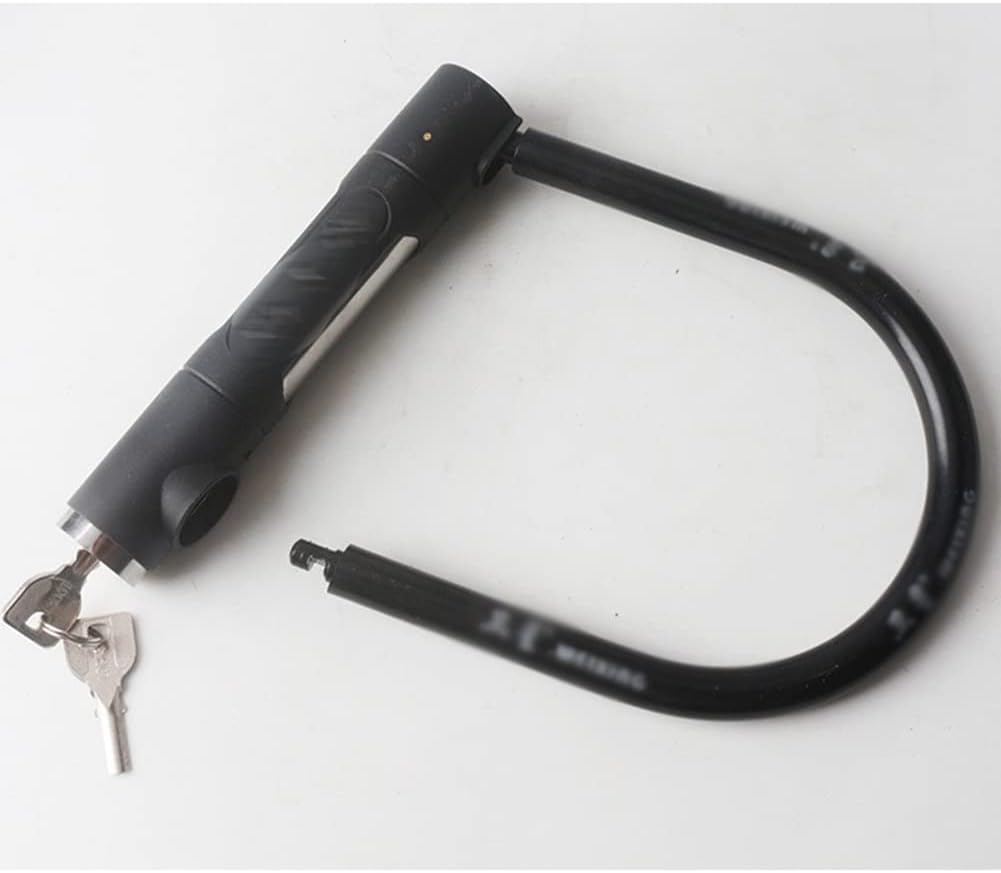 Heavy Locks Security U-Lock, Heavy Duty Bike Padlock Security Keyed Lock, for Door Bicycle Motorcycle Bike 7.7inx8.2in Black U-Locks for Bicycles