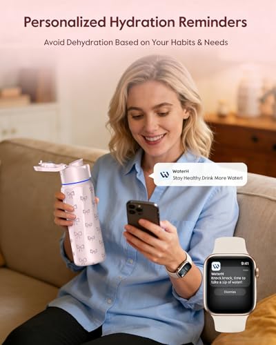 Image of BOOST Smart Water Bottle with Reminder & Tracker, Double Wall Vacuum Insulated Bottles Stainless Steel, 32oz BPA-Free Wide Mouth for School, Gym, Office, Ideal for Father's Day
