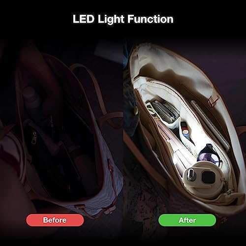 Shingone Purse Organizer Insert For Handbags，Tote Bag Organizer，Microfiber Leather Handbag Organizer Insert With Retractable Key Chain，Led Light，Zipper，Extra Large Space With 15 Storage Slots，Medium #TOP2