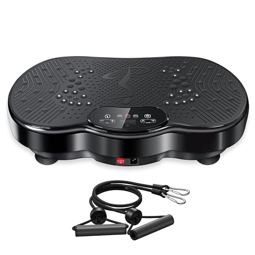 Vibration Plate Exercise Machine, Vibrating Plate for Lymphatic Drainage, 999 Adjustable Speeds Power Vibrate Stand Shake Board, 330 Lbs Capacity Whole Body Workout Equipment for Weight Loss, Shaping