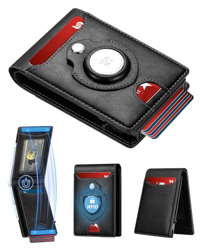 furid Smart Apple Airtag Wallet For Men: Air Tag Wallet with Airtag Holder | Slim Rfid Pop Up Slim Minimalist Wallets, Gifts Boxed - Gifts for Husband Father at Birthday Anniversary