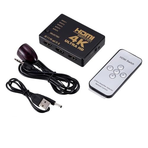 Image of Western Gadget® HDMI Switch 5 in 1 Out, 4K HDMI Splitter with Remote, HDMI 1.4b Switcher Supports Full HD 1080P 3D UHD, Compatible with PS5/PS4, Xbox, Blu-Ray, DVD, HDTV, Projector, HDCP Devices