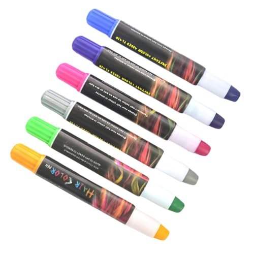 Beaupretty 6piezas Crayones Para Teñir El Cabello Colores Tiza Temporaria Para Cumpleaños y Fiestas
