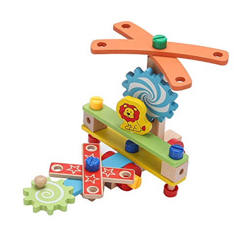 Yosooo Wooden Construction Toy, 2 Types New DIY Wood Disassembly Chair Tool Nut Assembly Chair Children Puzzle Toys Wooden Blocks Toys Wooden Building Set(B) - Thumbnail 6
