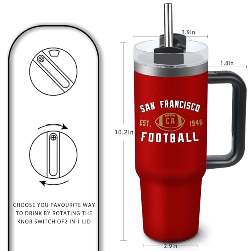 LANJAO Tumblers 40oz Straight Skinny Car Cups Sports Travel Coffee Mug, Stainless Steel, Insulated,Classic Collection Gifts for Men Women Fans by LANJAO - Used condition - Image 3