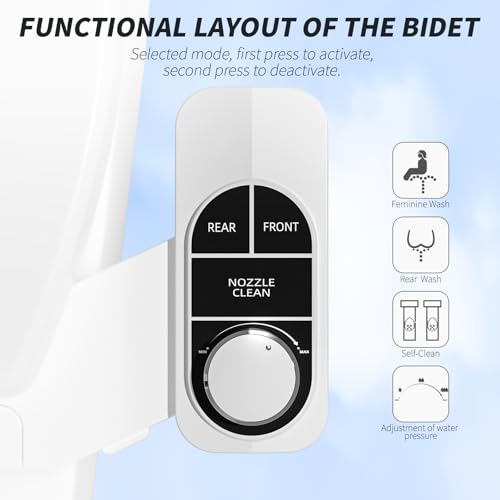 Image of SAMODRA Non-Electric Bidet Attachment for Toilet - Self-Cleaning Dual Nozzle (Frontal & Rear Wash), Adjustable Water Pressure, Fits Most Toilets, Easy Installation (Classic Black /Silver)
