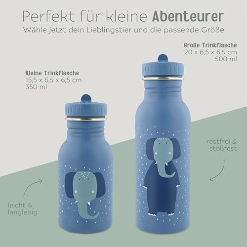 wunderwunsch Trinkflasche personalisiert für Kinder, Flasche personalisiert, Babyflasche, Kinder Flasche, Trixie Trinkflaschen mit individuellem Namen (Elefant, 350ml)