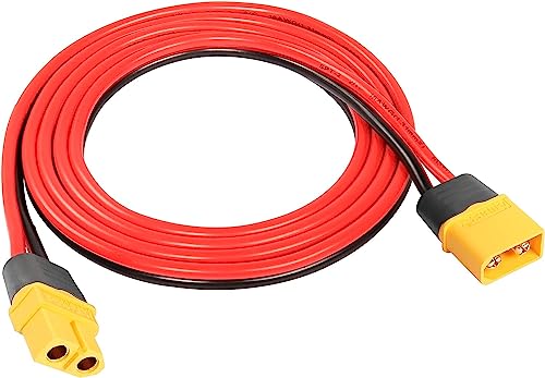 YUNIQUE GREEN-CLEAN-POWER - XT60 Extension Cable 1.2m 16AWG Male-Female | For RC Batteries and FPV Drones, Safety, Flexibility | Yellow, Silicone
