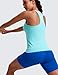 CRZ YOGA Seamless Workout Tank Tops for Women - Athletic Running Gym Sleeveless Shirts Crewneck Racerback Breathable Turquoise X-Small