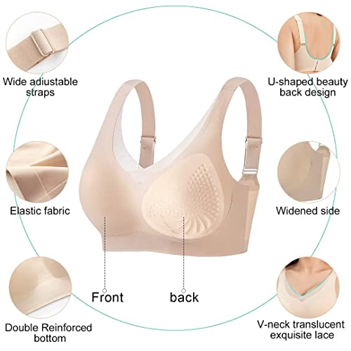 Cytmtzga Seamless Post-Surgery Bra Mastectomy Bra Bralette Daily Bra For Breast Prosthesis Breast Forms Artificial Fake Boobs Sk38/Xl Skin #TOP2