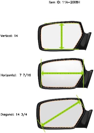 Driver/Passenger Upper Mirror Glass, Compatible with 2010-2020 Various International Models