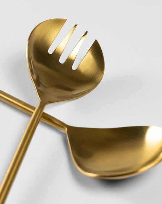 APAAR CUTLERY Pine Gold SS 18/10 Salad Server Set of 2 Gift Pack 1
