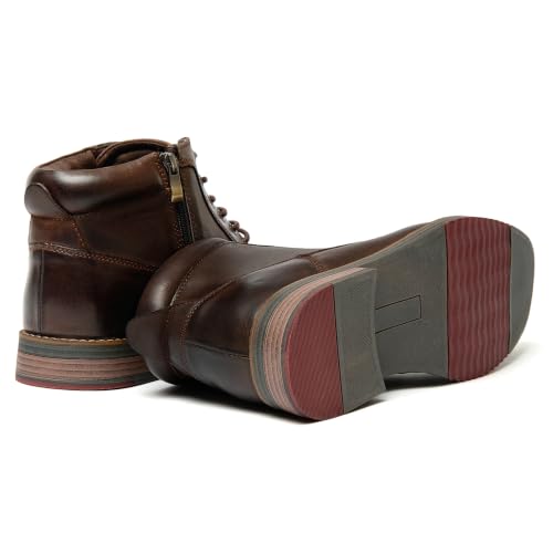 Image of Arkbird Mens Dress Boots Genuine Leather Cap Toe Ankle Boot with Side Zipper for Casual Business Formal Wear