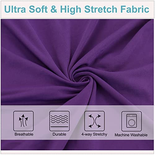 Another Choice Dining Chair Slipcover Sets Dining Room Chair Cover Removable Parson Chair Cover Washable Kitchen Stretch Chair Cover (Purple, 6) #TOP4
