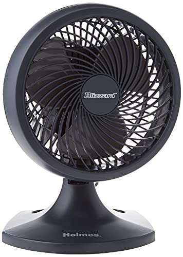Holmes HOAF90-NTUC Blizzard 9" Three-Speed Oscillating Table/Wall Fan, Charcoal, 14.4" x 10.4" x 10.6" - Thumbnail 2