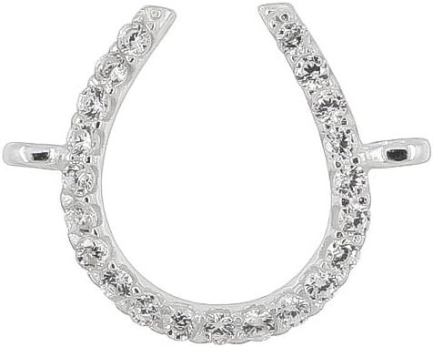 egemmall Sterling Silver CZ U Pendant Link Connector For DIY Jewelry Necklace