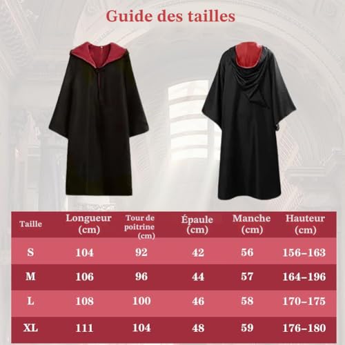 Robe de magicien Gryffondor costume complet adulte pour carnaval réussi