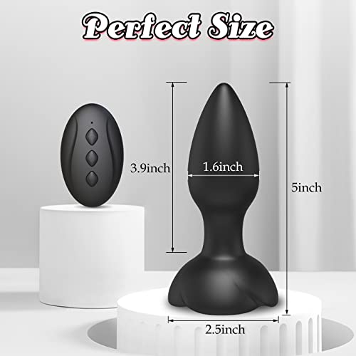 Anal Sex Toy Vibrators Rose Sex Toy, Vibrating Anal Toy Plug, Remote Control Anal Butt With 10 Modes & Rose Base, Waterproof Silicone Rose Adult Toys & Games(Black) #TOP2
