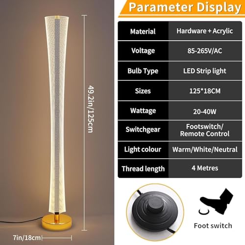 Image of Premium Decorative LED Floor Lamp & Glass Art Collection - Modern FlloNight Light - Unique Aesthetic Home Gift (Nuvora)