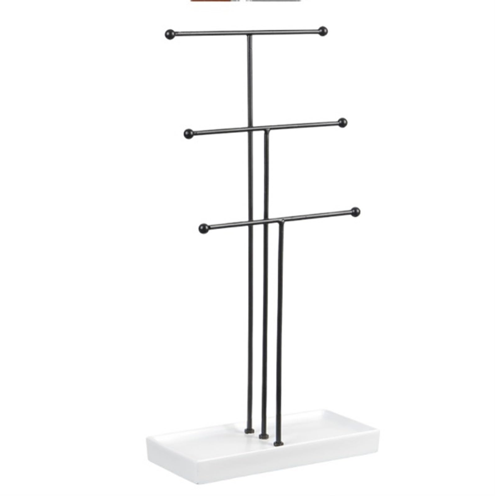AZHKJKZH Jewelry Display Stand 3 Tier Jewelry Display Stand With Tray Women Bracelet Holder Desktop Rack Storage Storage(Black)