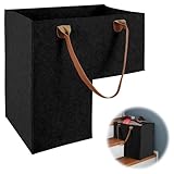 Treppenkorb, L-förmiger Treppenkorb Stufenkorb aus Filz mit Halterung, Treppenkörbe Stufenkorb mit Hoher Stützkraft, Treppen-Organizer für Wäsche Spielzeug Haushaltsgegenstände (schwarz)