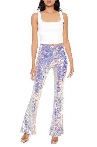 Forever 21 Women's Iridescent Sequin High-Rise Pants