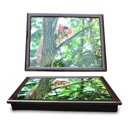 Cat on Tree Cushioned Bean Bag laptray Home Laptop Tray Drinks Food Breakfast Lap Tray - Cat Lover