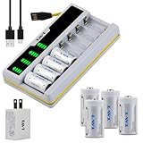 123A Lithium Batteries 8 Pack, 123a Lithium Rechargeable Batteries with Charger for Arlo Camera VMC3030 /VMK3200/VMS3330/VMS3230/3330/3530/3430 and Flashlights