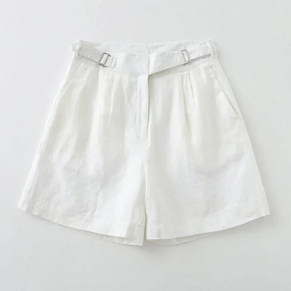 Women Solid Shorts Casual Loose Elastic Waist Wide Leg Vintage Five-Point Casual Short Pants