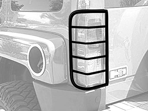 hummer h3 guard - MaxMate Premium Compatible with 06-10 Hummer H3 2pcs Black Taillight Covers Tail Light Guards (Mounting Hardware & Instruction Included) | WBC80168